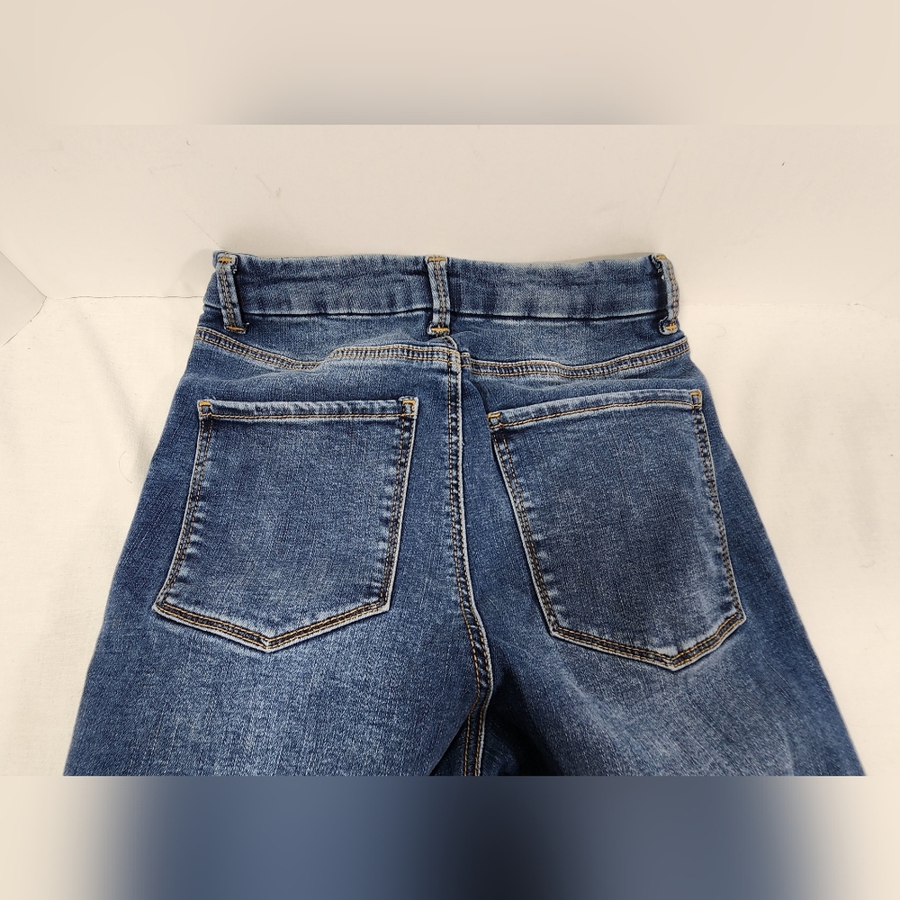 NO BOUNDARIES SUPER HIGH RISE JUNIORS JEANS, SIZE 7, DARK WASH, BLUE - Picture 8 of 13